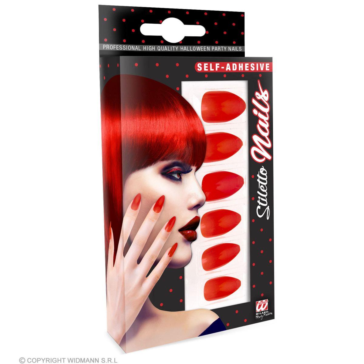 Unghie Adesive Rosse  Set pz.12 |Widmann