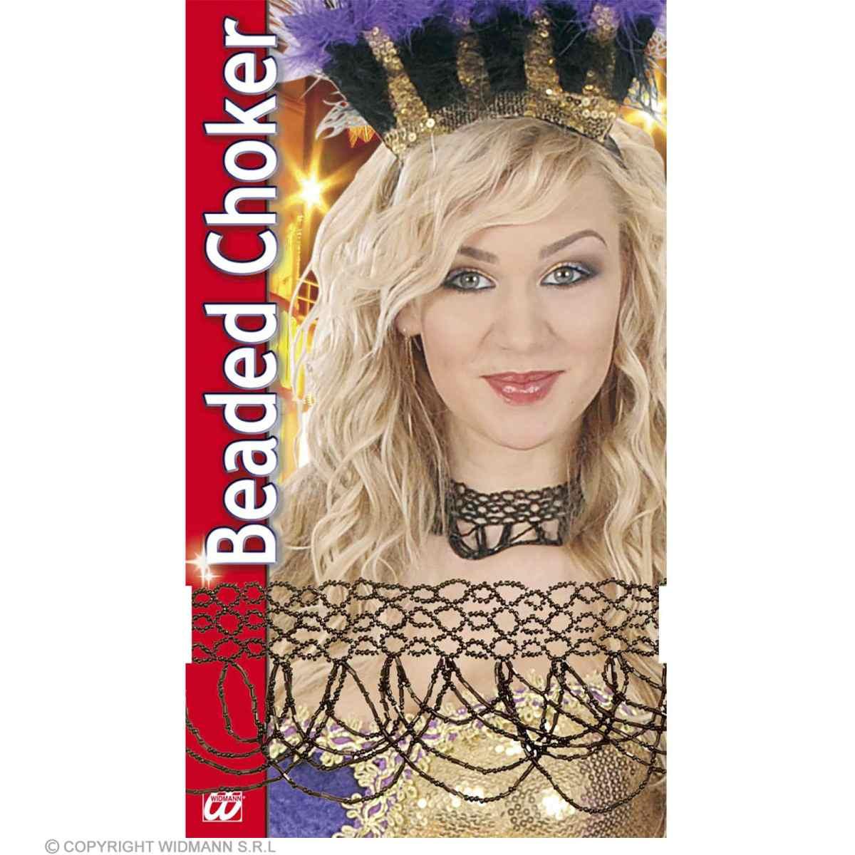 Collana Girocollo Perline Nero |Widmann