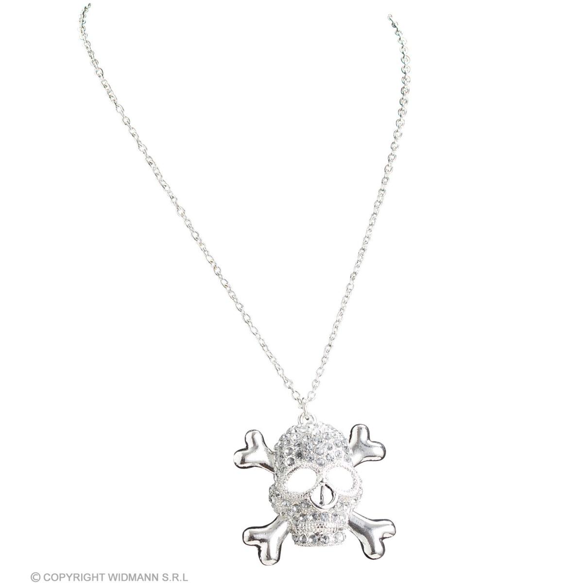 Collana Metallo con Teschio e Strass |Widmann