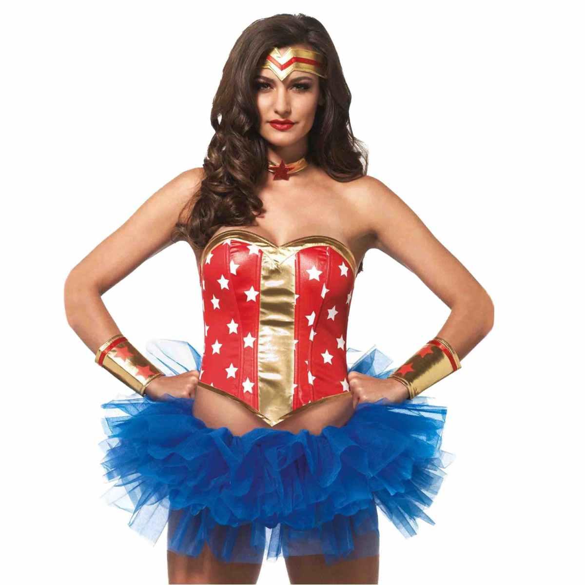 Sexy Wonder Woman Cosplay Costume Set da donna 4 pezzi