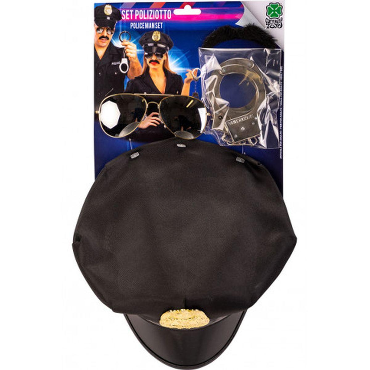 Costume Poliziotto con Cappello Manette Baffi e Occhiali 181 |Carnival Toys