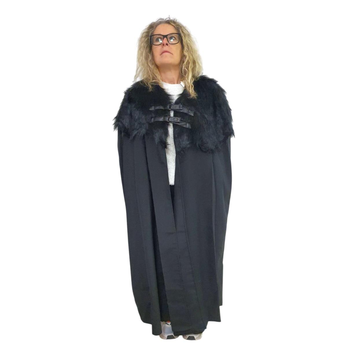 Mantello Nero con Pelliccia |Orlob