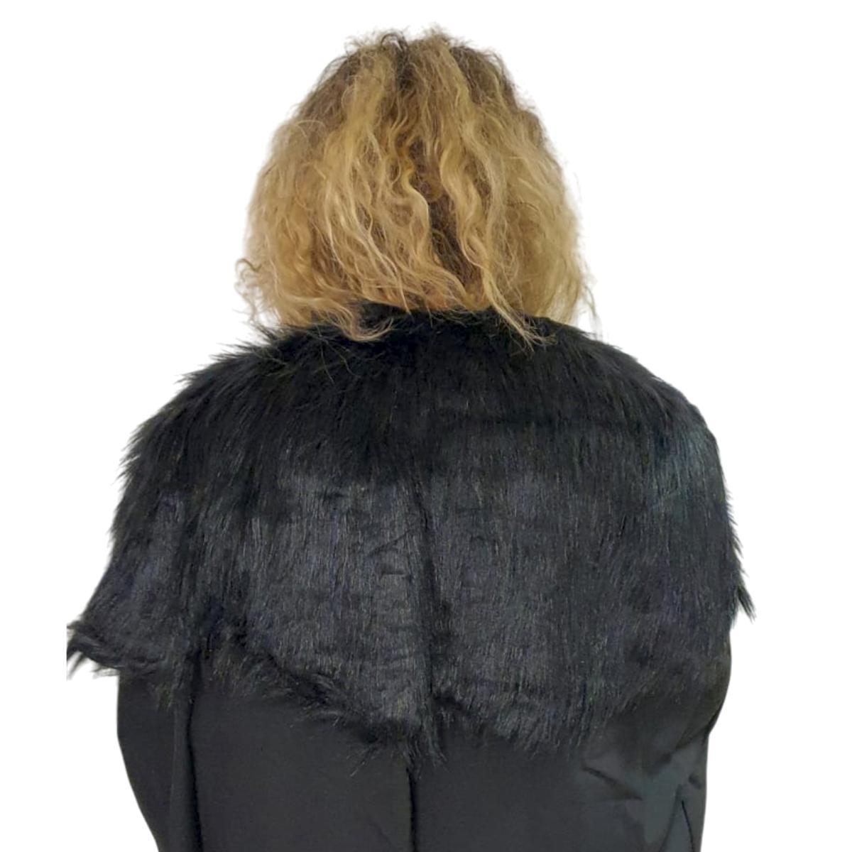 Mantello Nero con Pelliccia |Orlob