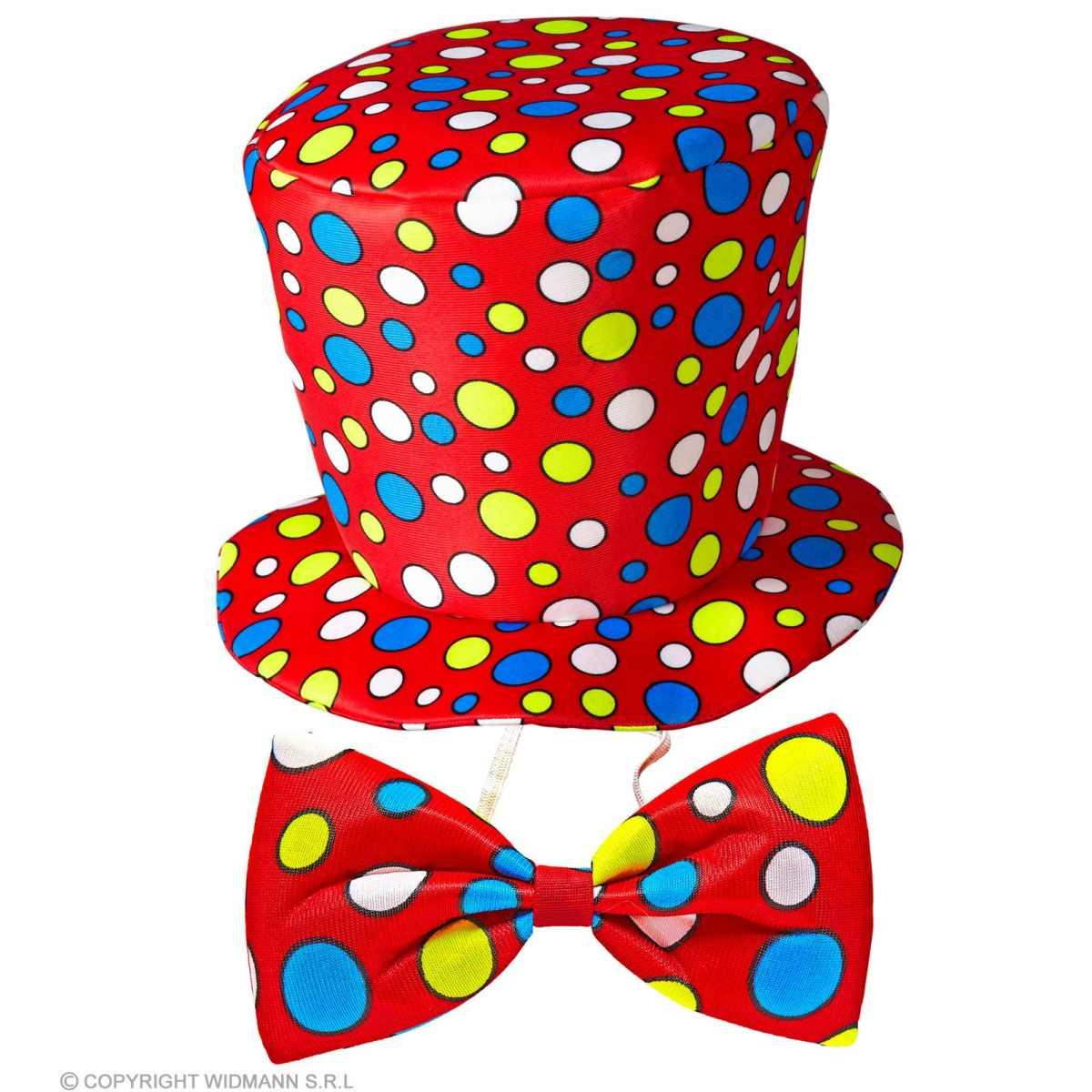 Cappello Clown Rosso Pois con Fiocco |Widmann