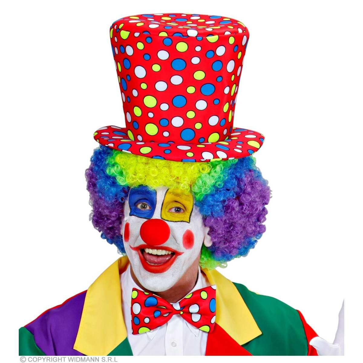 Cappello Clown Rosso Pois con Fiocco |Widmann