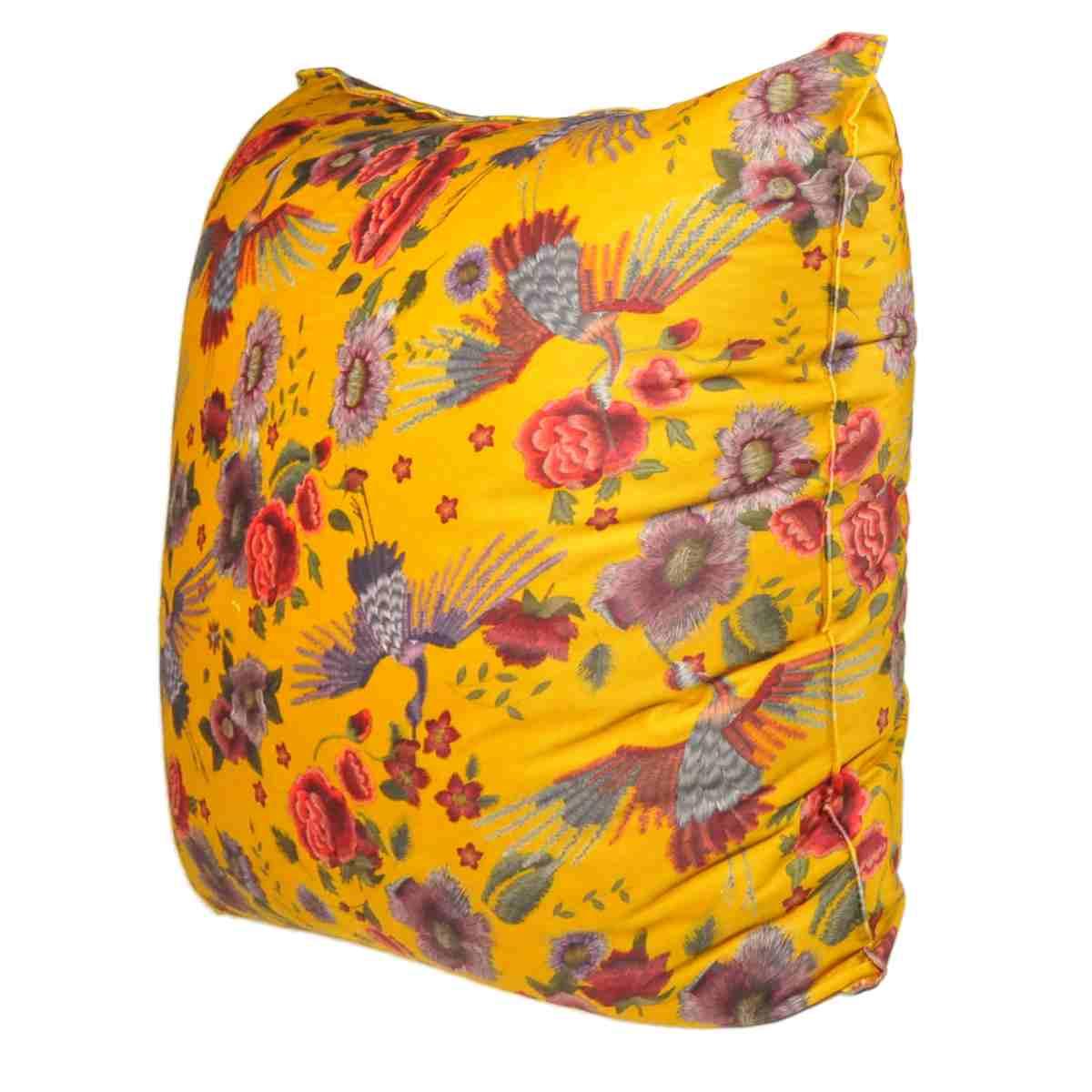 Cuscino Arredo Velour Bird Ocra cm.50x50x19 | Alore Casa