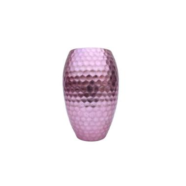Vaso Ceramica Rosa Bombato cm.Ø18x36