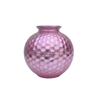 Vaso Ceramica Rosa Bombato cm.Ø23x26