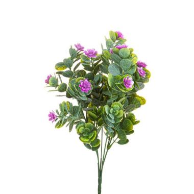 Fiore Artificiale Bouquet con Minifoglie Rosa cm.33