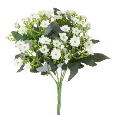 Fiore Artificiale Bouquet Mini Calancoe Bianco cm.30