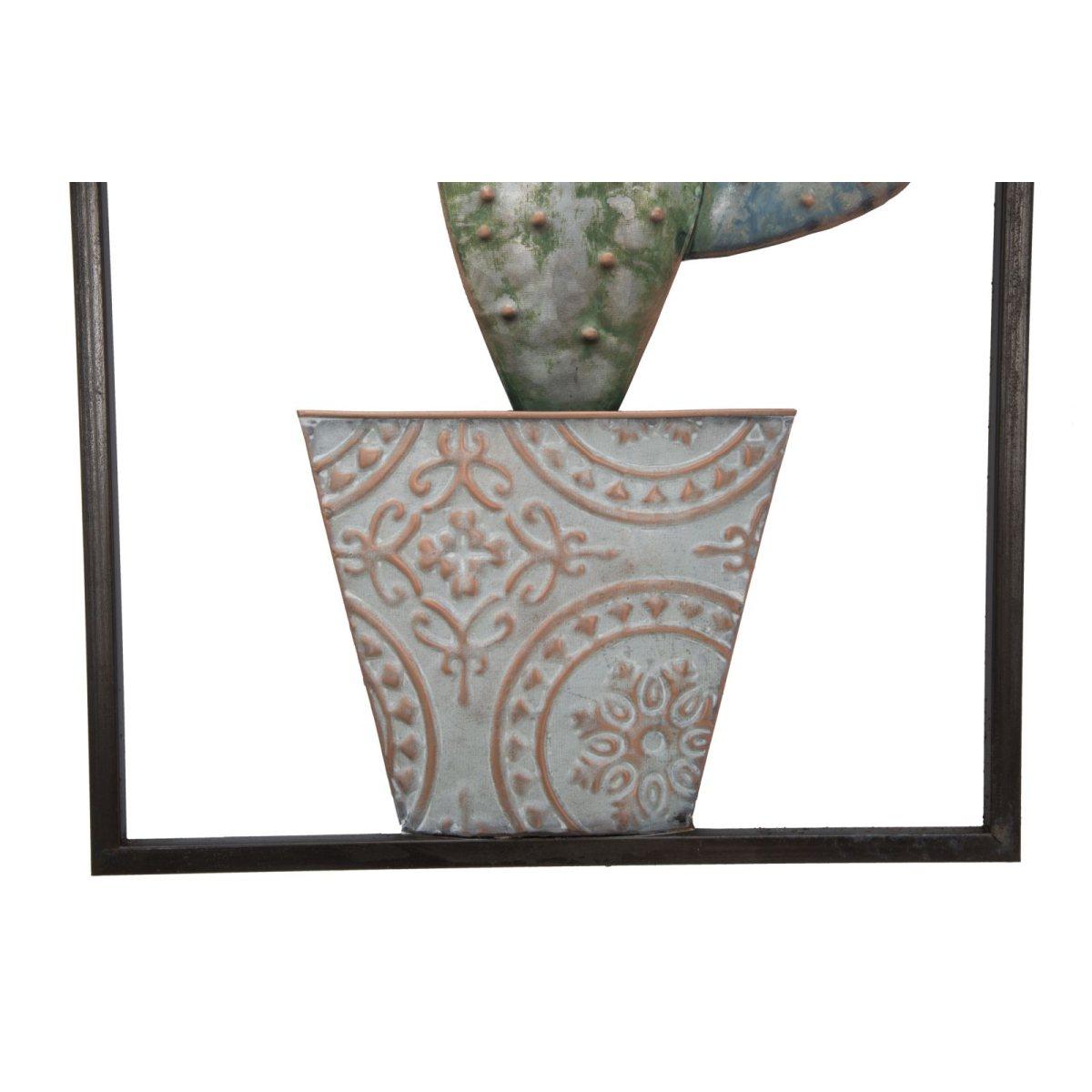Quadro Pannello In Ferro Cactus-Frame mod.A cm.31x2,5x90