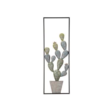 Quadro Pannello In Ferro Cactus-Frame mod.A cm.31x2,5x90