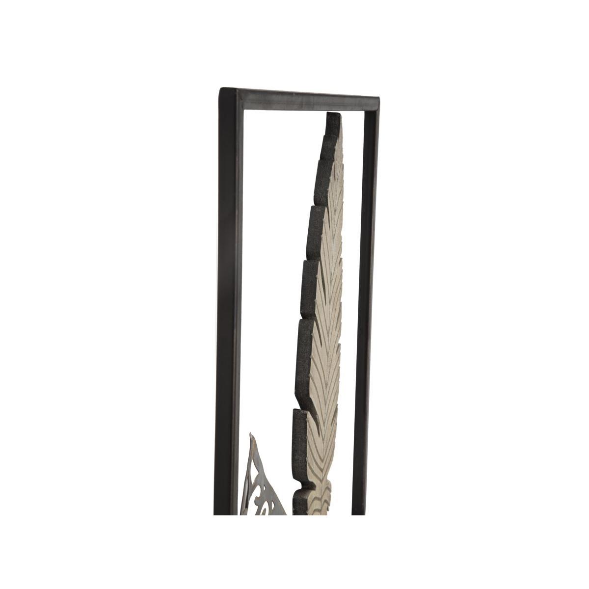 Quadro Pannello In Ferro E Legno Foglie mod.A cm.30,5x1,90x91 | Mauro Ferretti
