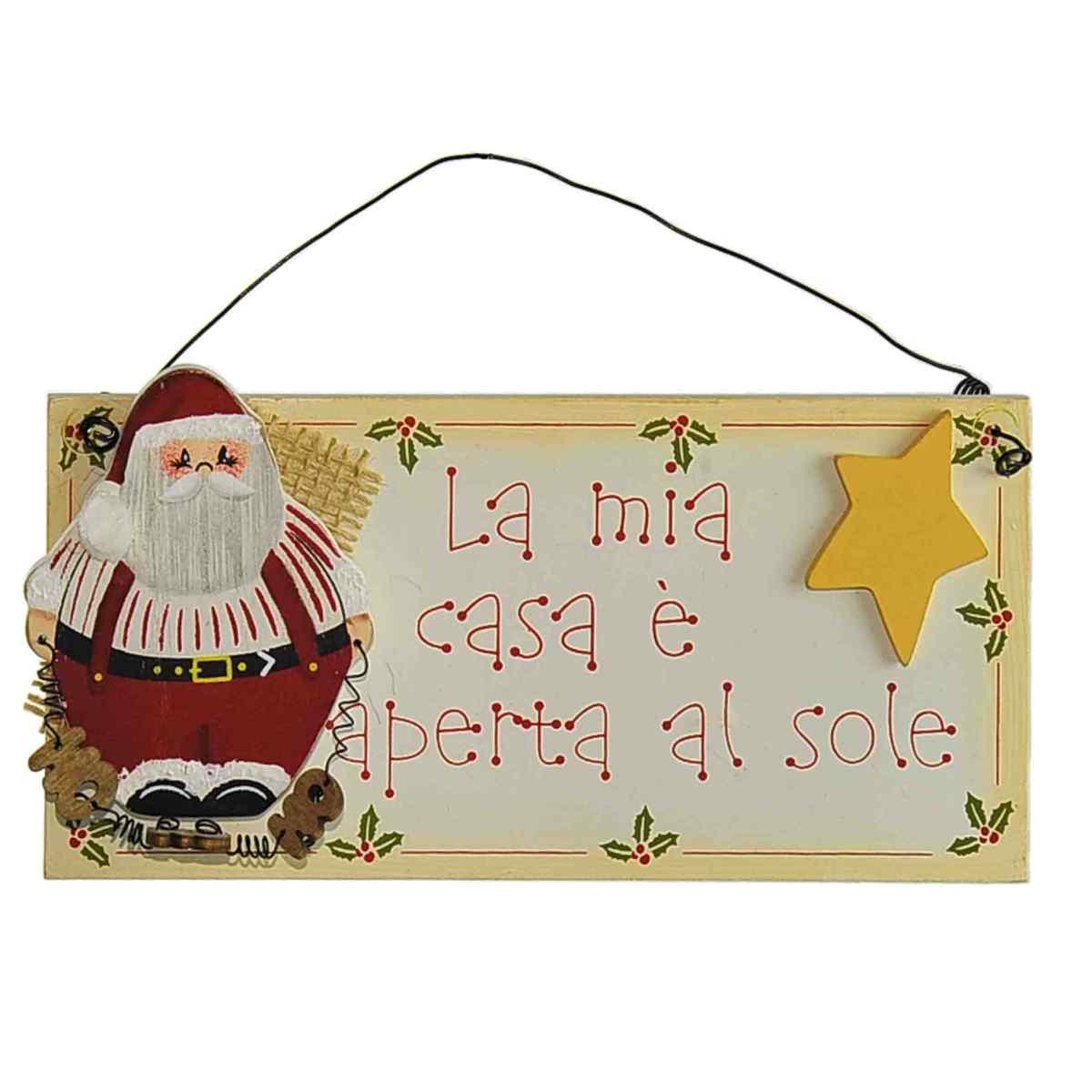 Targa Natalizia Legno con Scritta Babbo cm.19xh9 |M2 Store