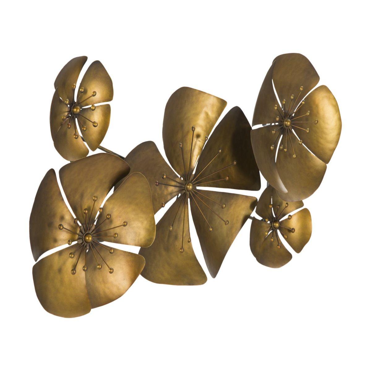 Quadro Pannello In Ferro Flower Goldy mod.A cm.94x6x50