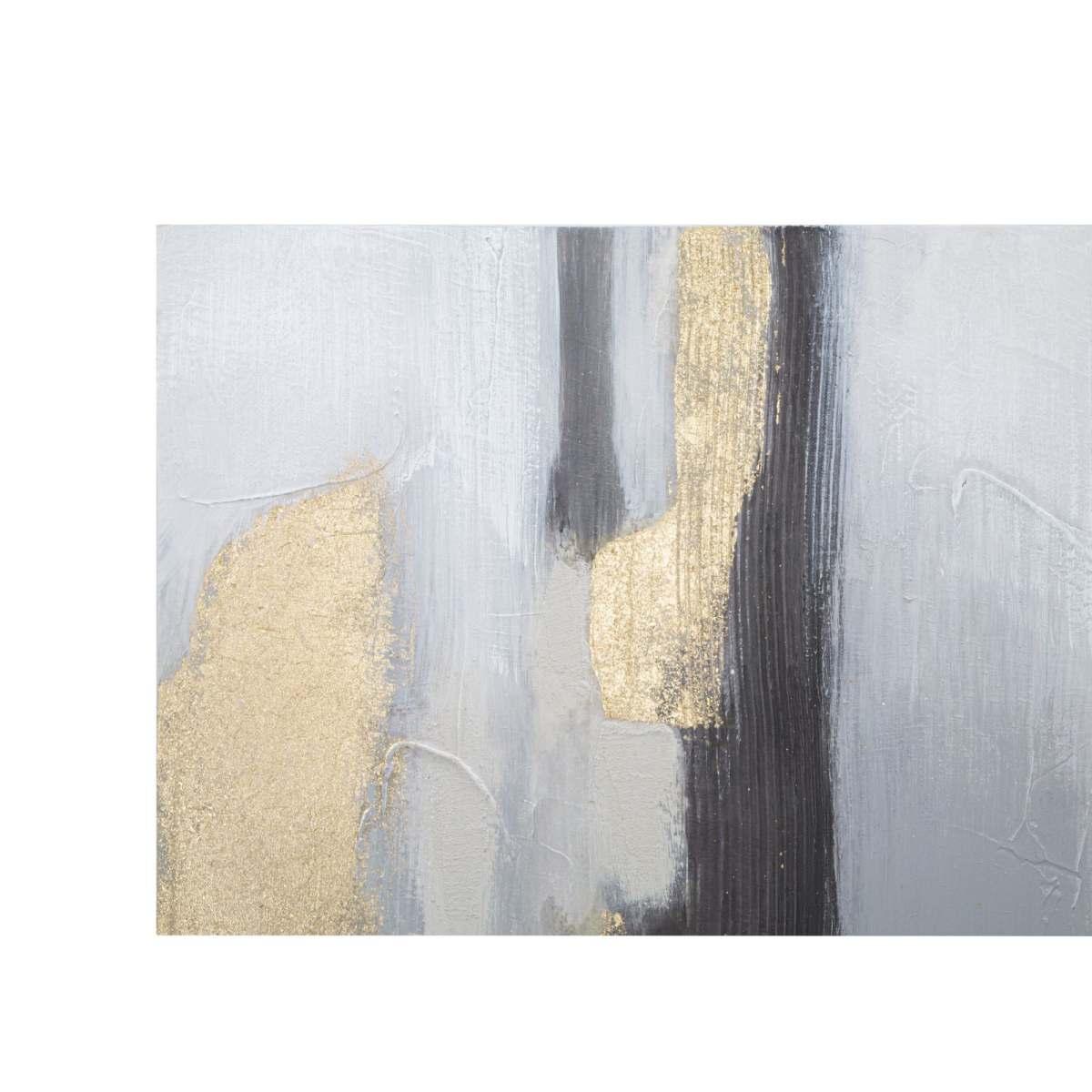 Quadro Dipinto Su Tela Grey/Gold cm.80x2,8x100