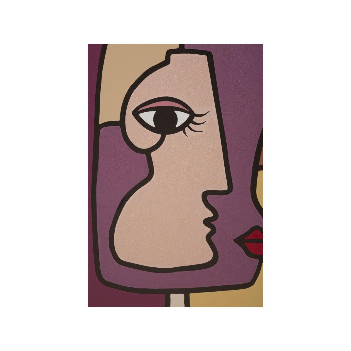 Quadro Stampa Dipinta Faces New mod.A cm.60x3x90 | Mauro Ferretti