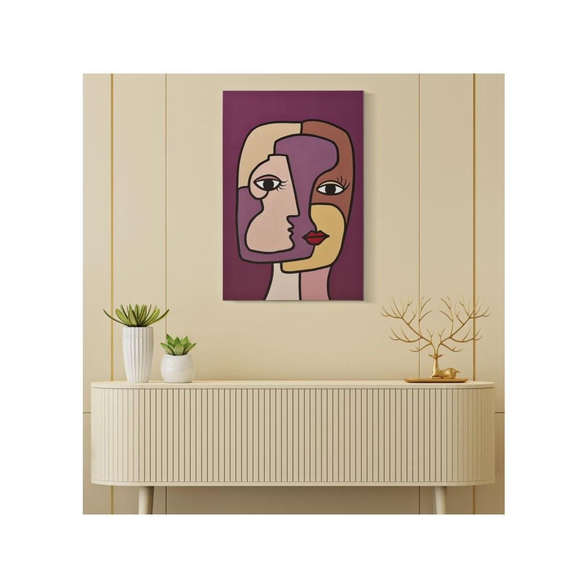 Quadro Stampa Dipinta Faces New mod.A cm.60x3x90 | Mauro Ferretti