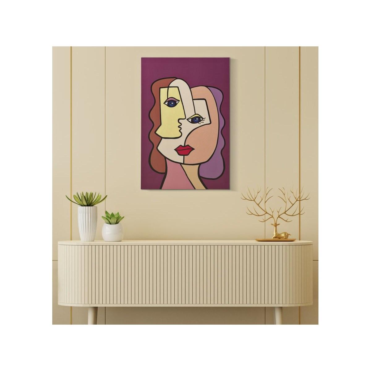 Quadro Stampa Dipinta Faces New mod.B cm.60x3x90 | Mauro Ferretti