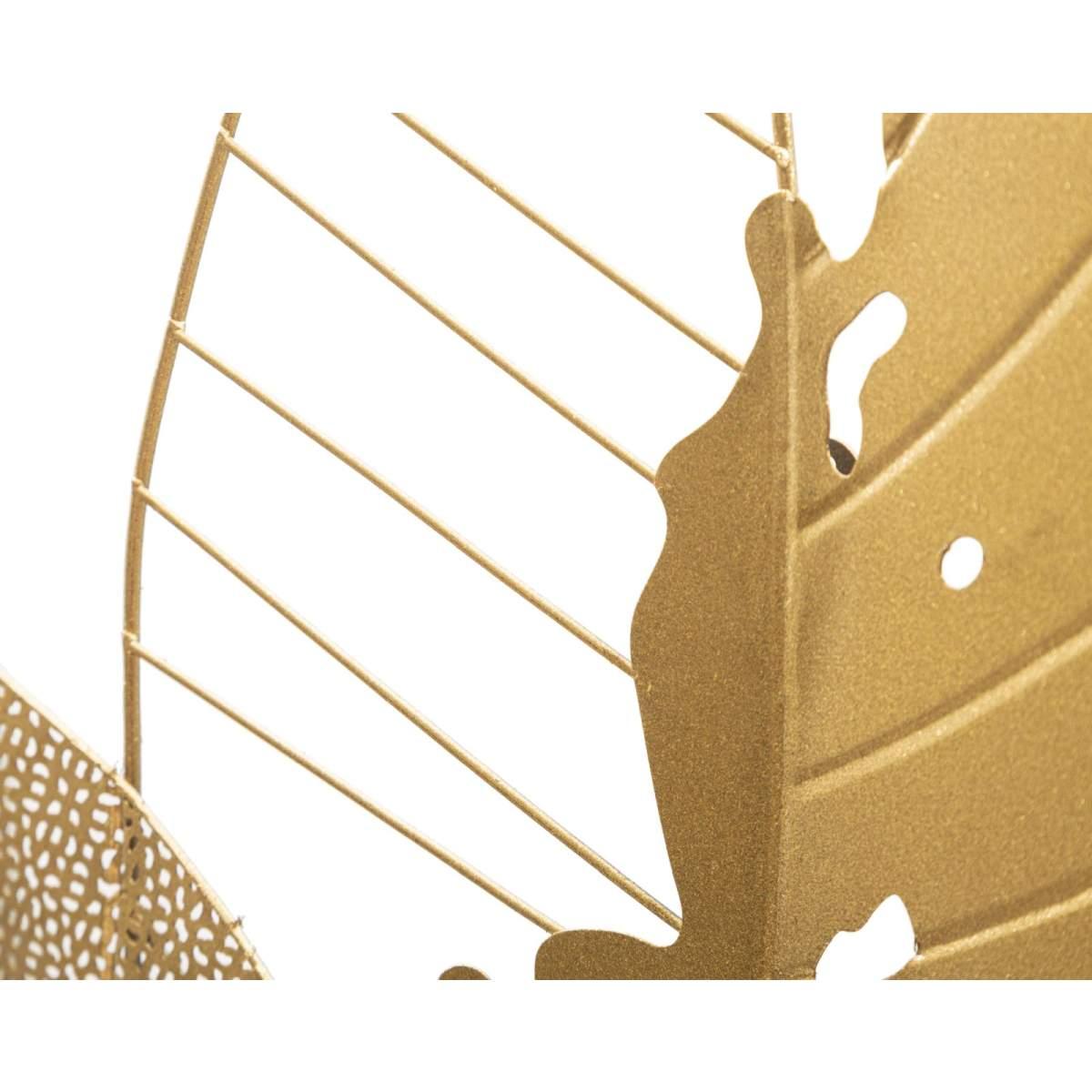 Quadro Pannello In Ferro Autumn Leaf Gold cm.53x4x84,5 |Mauro Ferretti