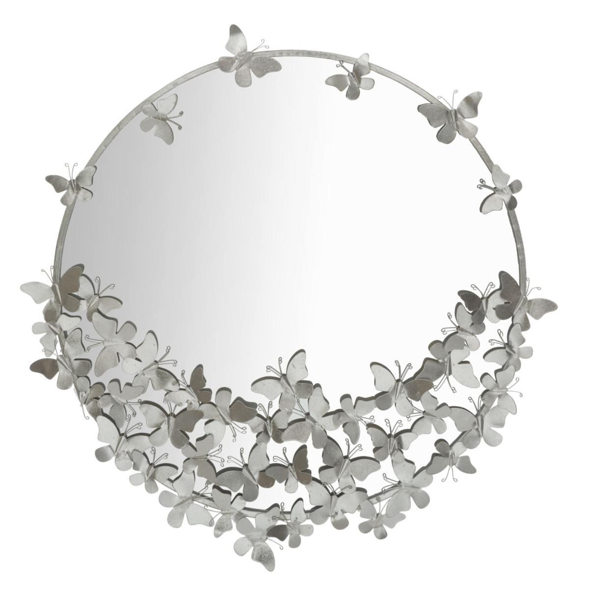 Specchio Farfalle Round Silver cm.Ø91x3x94