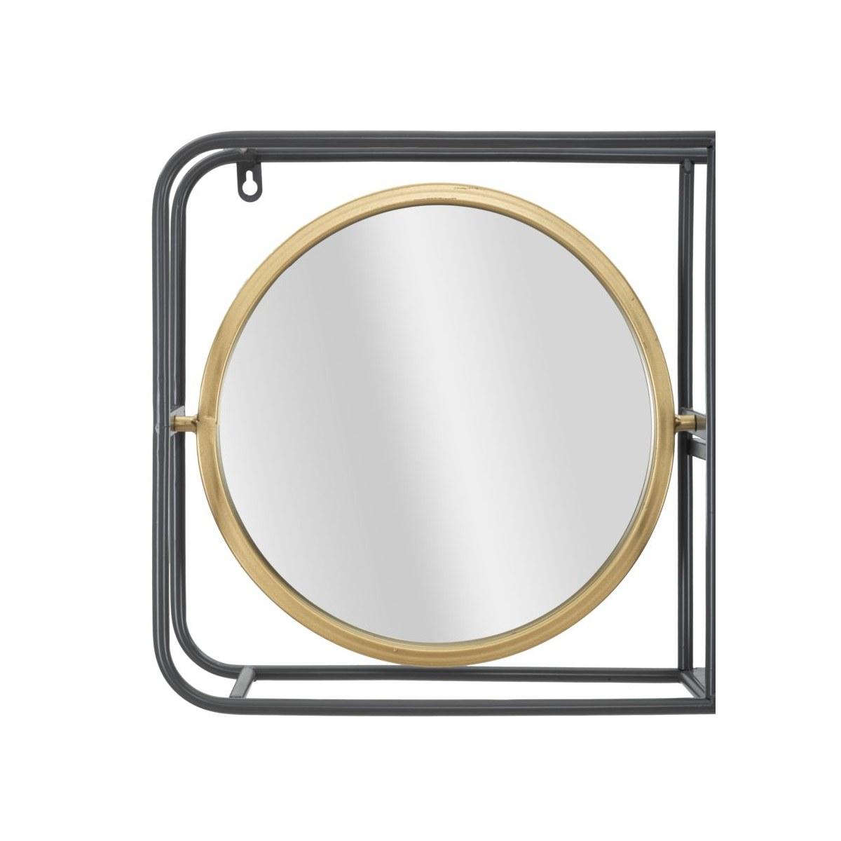 Specchio Circle con Mensole Industry cm.74,5x12x35