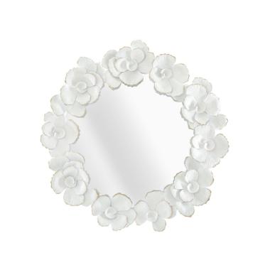 Specchio White Flower cm.82x2,6x85,5 Misura Interna cm.Ø62