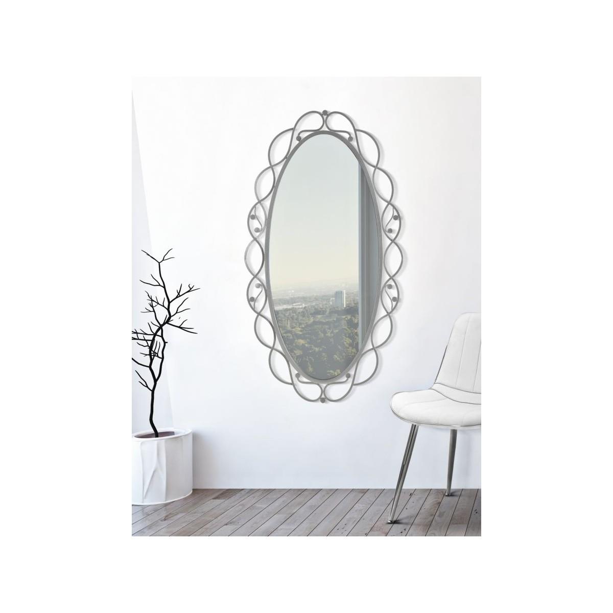Specchio Oval Silver cm.60x2,5x110
