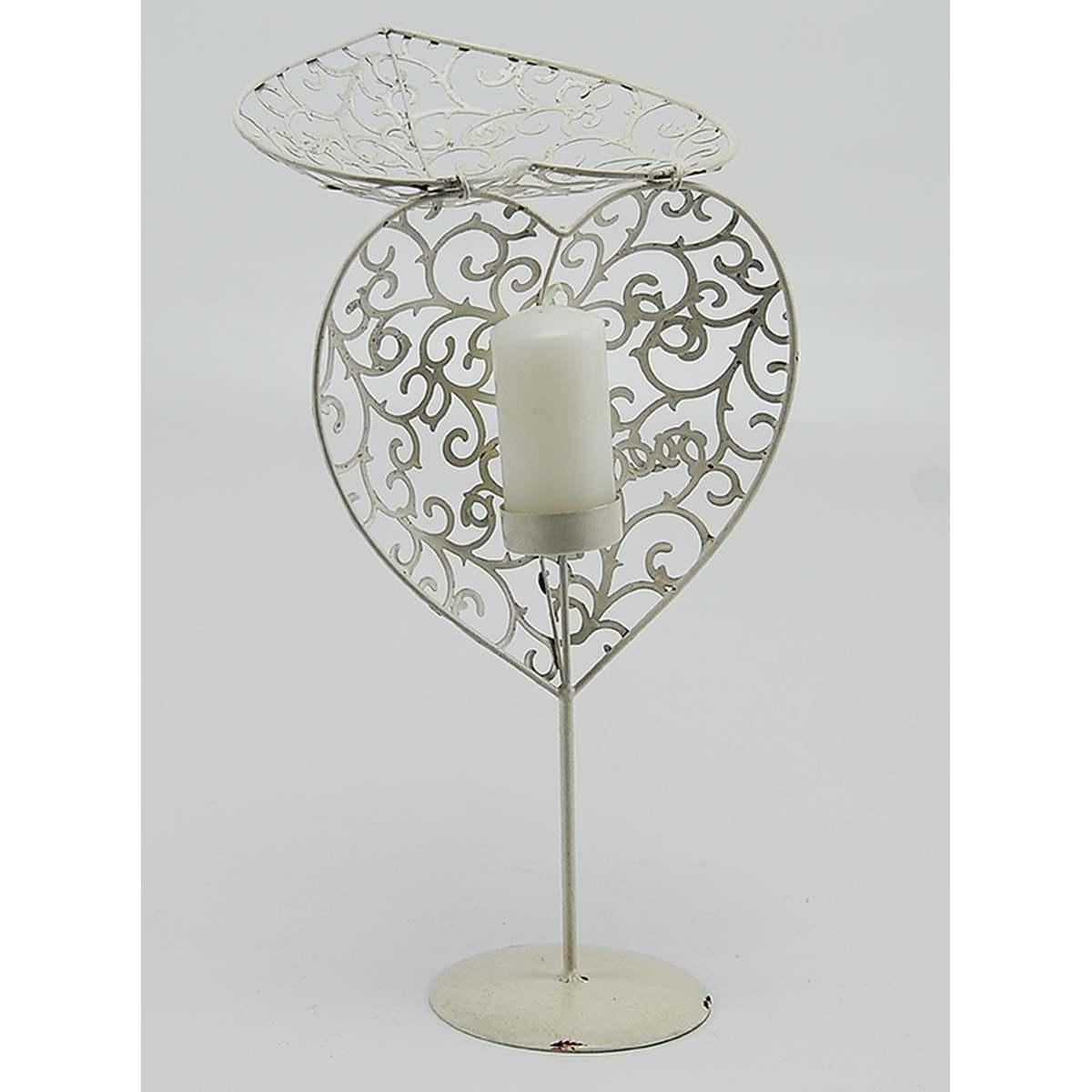 Portacandela Cuore h30 Bianco Grace |Innova