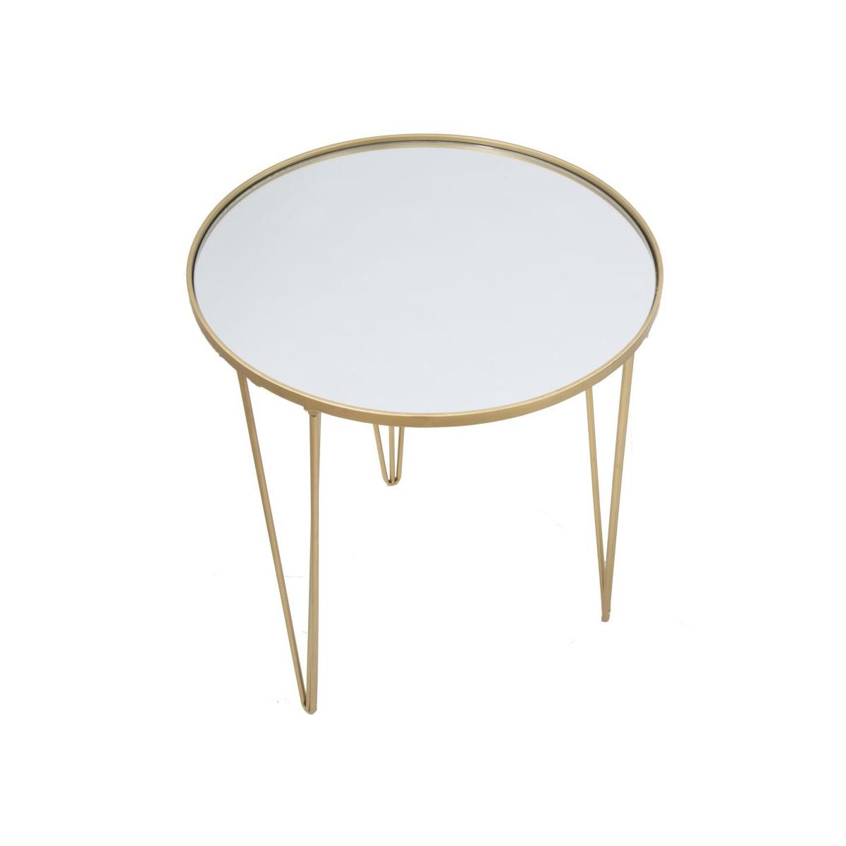 Tavolinetto Da Caffe' Glam Gold/Mirror cm.Ø50x58,5