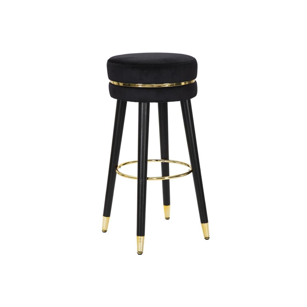 Sgabello Bar Paris Nero/Gold cm ÃƒÂ˜ 35x74 | Mauro Ferretti