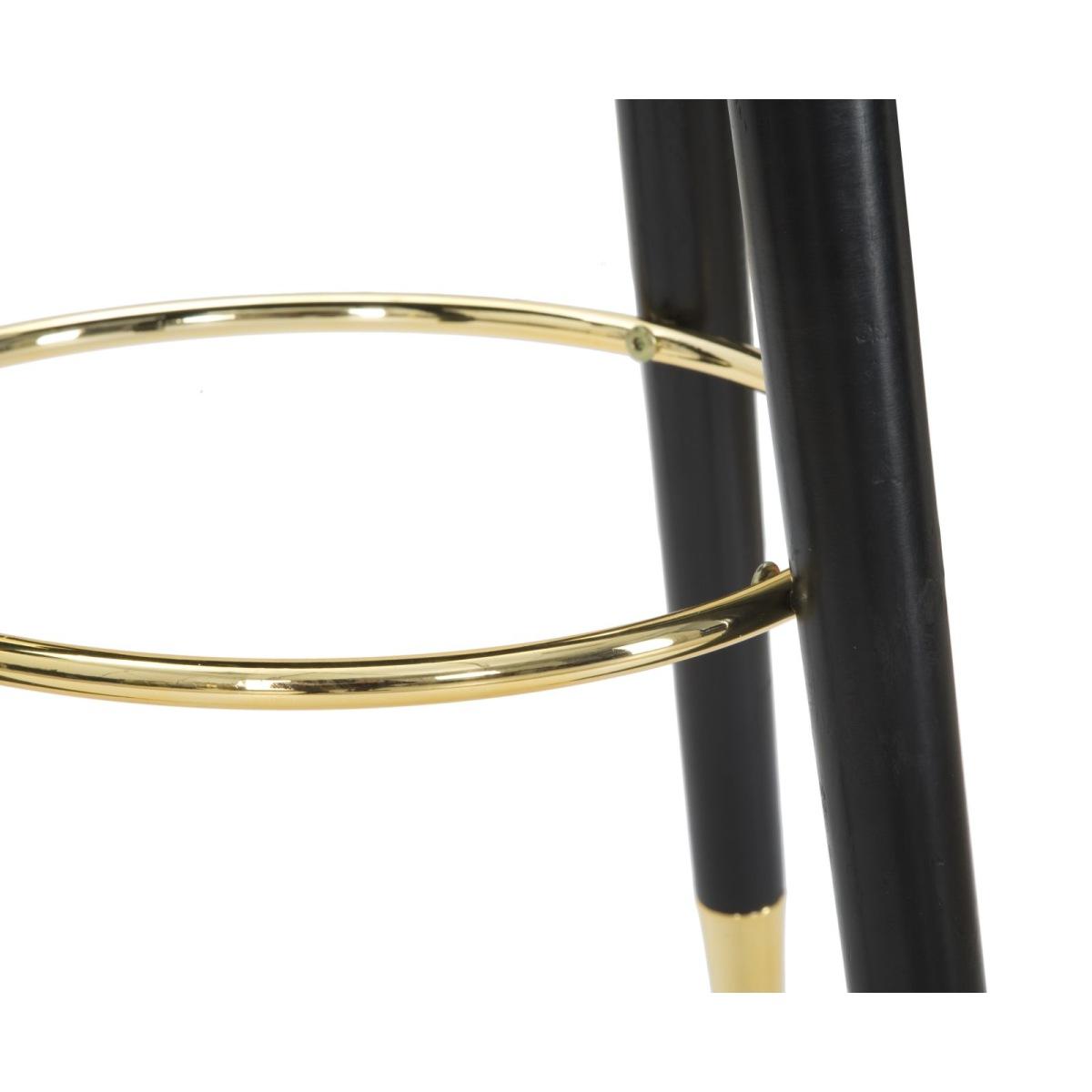 Sgabello Bar Paris Nero/Gold cm ÃƒÂ˜ 35x74 | Mauro Ferretti