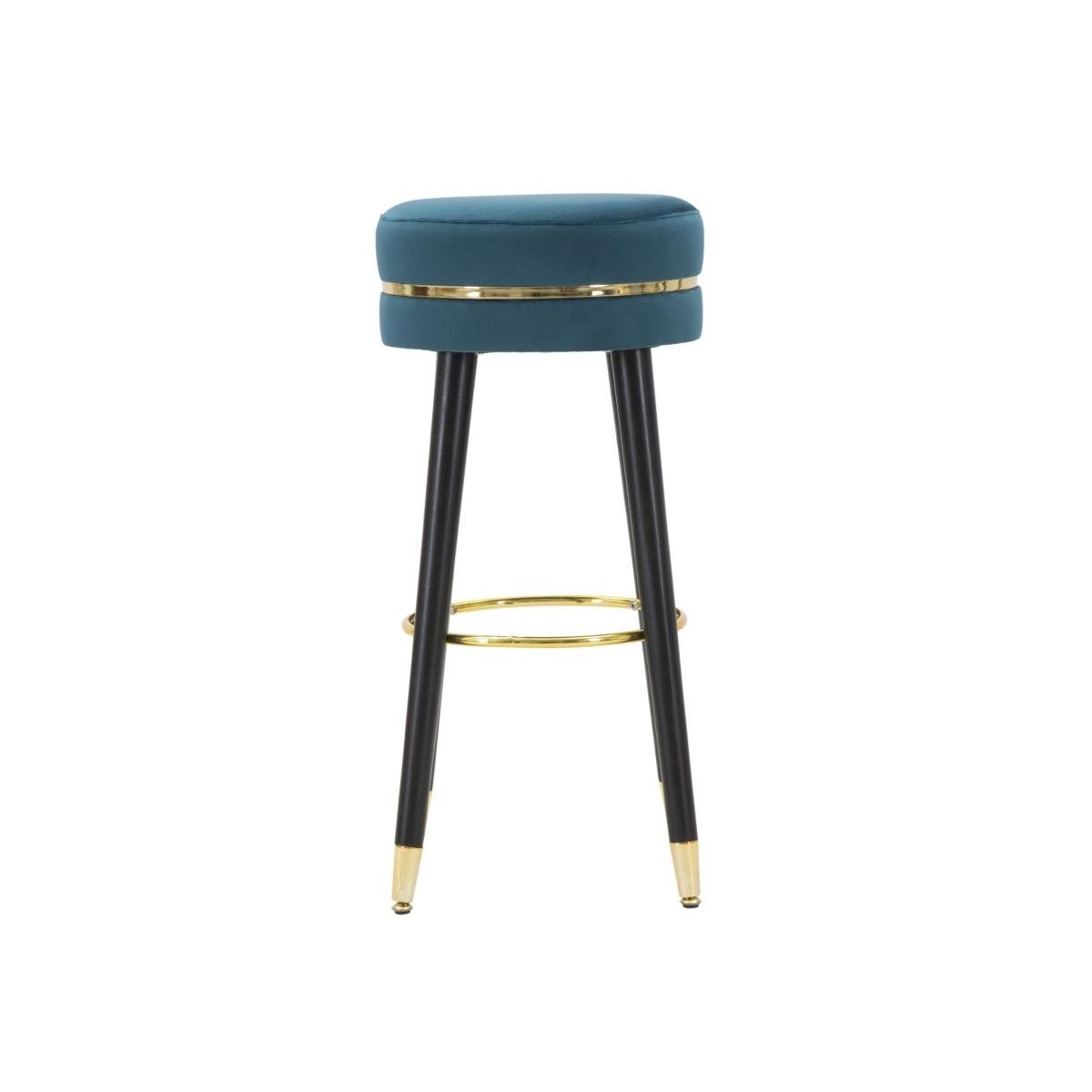 Sgabello Bar Paris Ottanio/Gold cm.ÃƒÂ˜35x74 | Mauro Ferretti