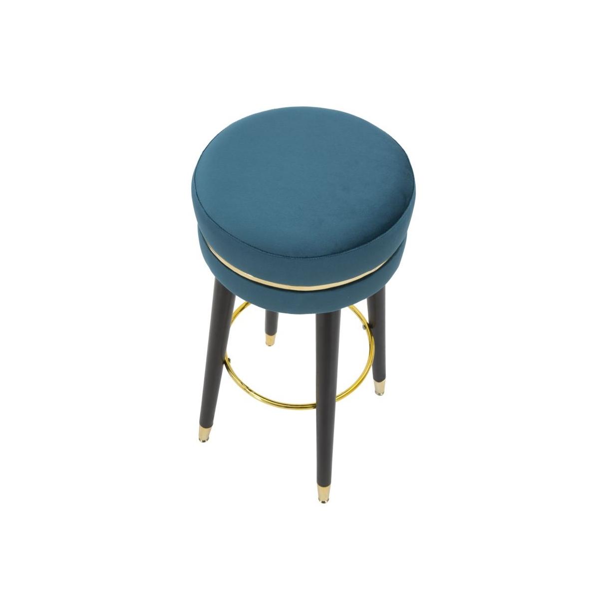 Sgabello Bar Paris Ottanio/Gold cm.ÃƒÂ˜35x74 | Mauro Ferretti