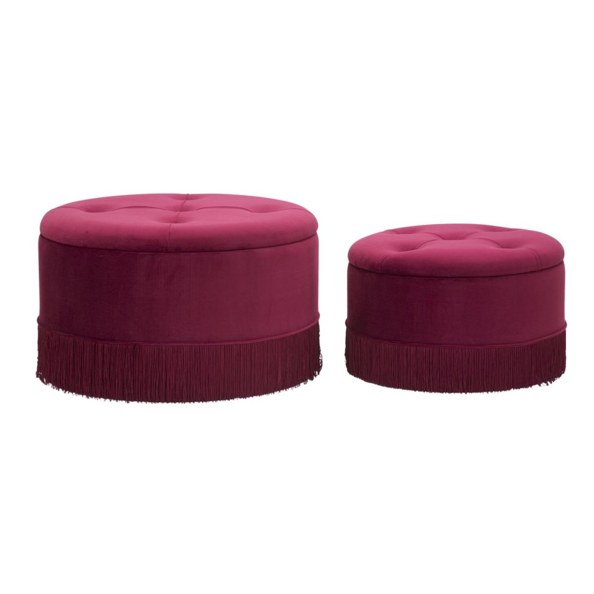 Pouf Contenitore Lines New Coppia Bordeaux cm.ÃƒÂ˜71x41-55x33 | Mauro Ferretti