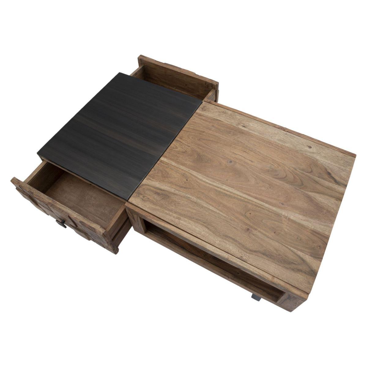 Tavolo Da Caffe' Ret. Mumbai cm.110x60x43 Legno Di Acacia Nilotica | Mauro Ferretti