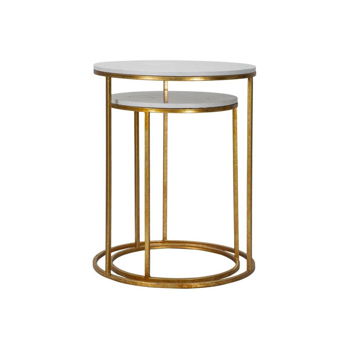 Tavolinetti Simply Marble Coppia cm ÃƒÂ˜ 52x63-42x53 | Mauro Ferretti