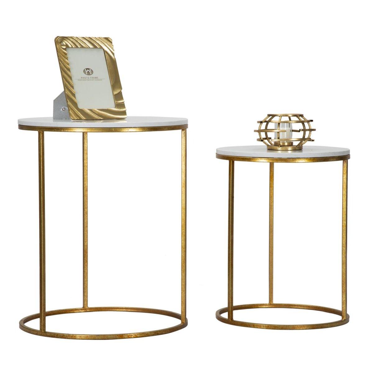 Tavolinetti Simply Marble Coppia cm ÃƒÂ˜ 52x63-42x53 | Mauro Ferretti