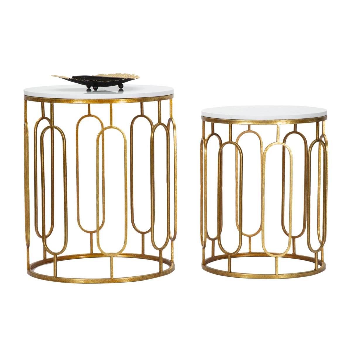 Tavolinetti Tory Marble Coppia cm.Ø46x55-39x48 |Mauro Ferretti