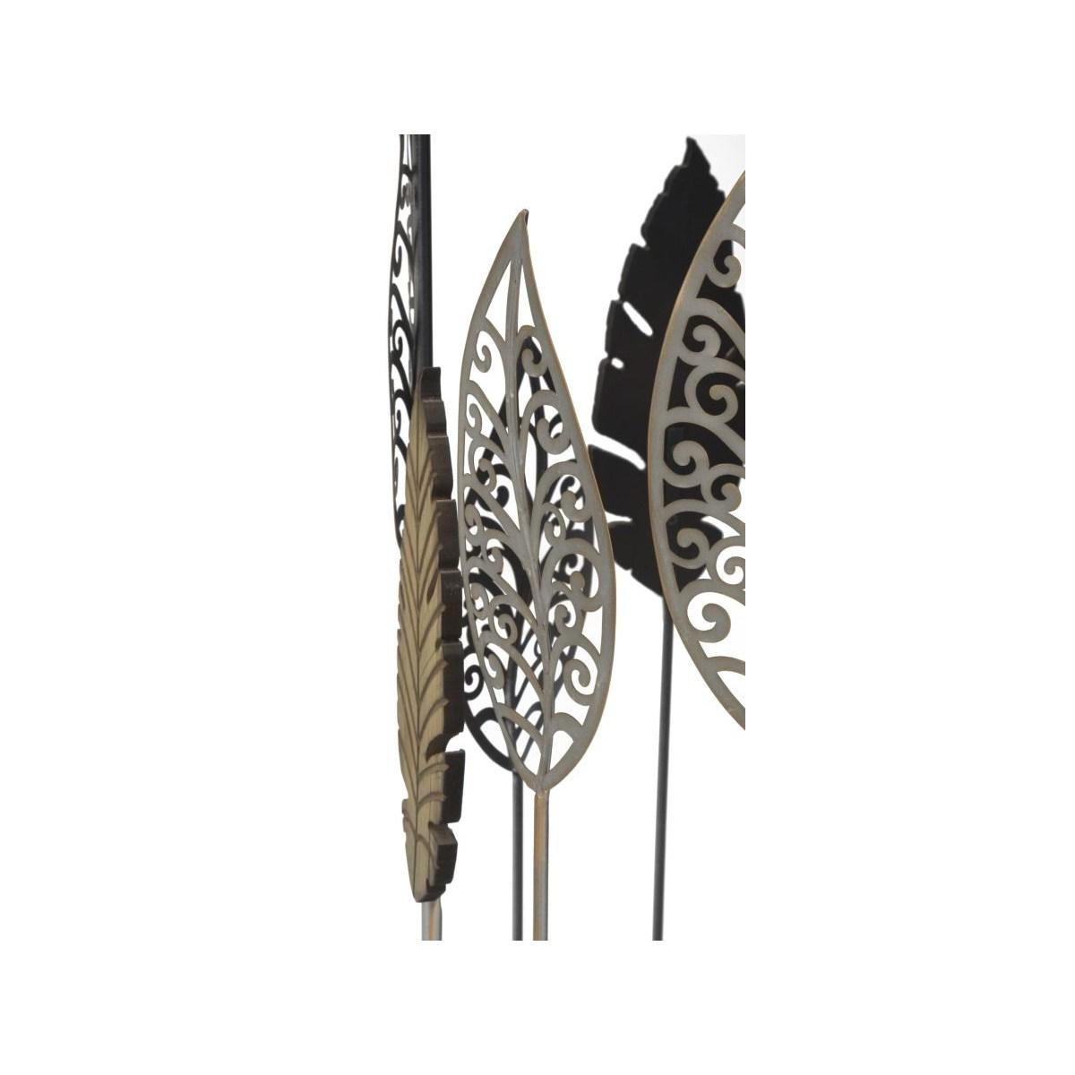 Tavolinetti In Ferro E Legno Foglie Coppia cm.38x55-33x50 | Mauro Ferretti