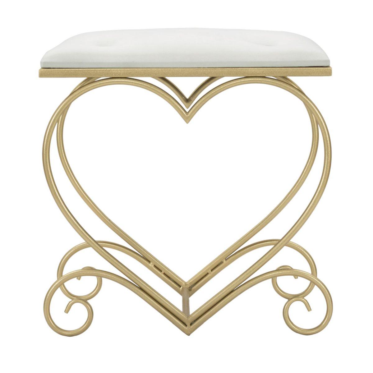 Sgabello Heart Crema cm.50x37,5x51,5 | Mauro Ferretti