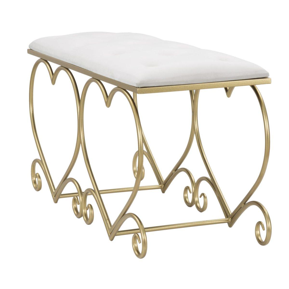 Panca Heart Crema cm.105x37,5x51,5 | Mauro Ferretti