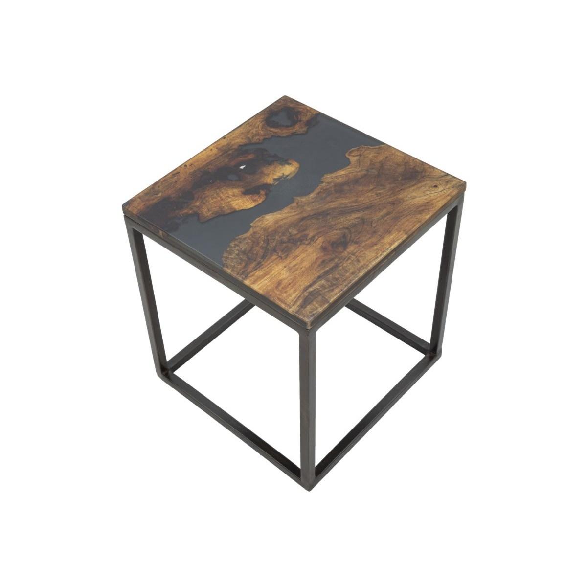 Tavolo Da Caffe' Mustang Quadrato cm.40x40x45 Legno Di Acacia Nilotica | Mauro Ferretti