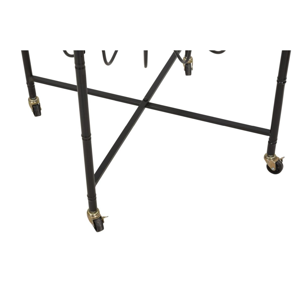 Tavolinetto Cebu con Vetro E Ruote cm.70,5x65x57 | Mauro Ferretti