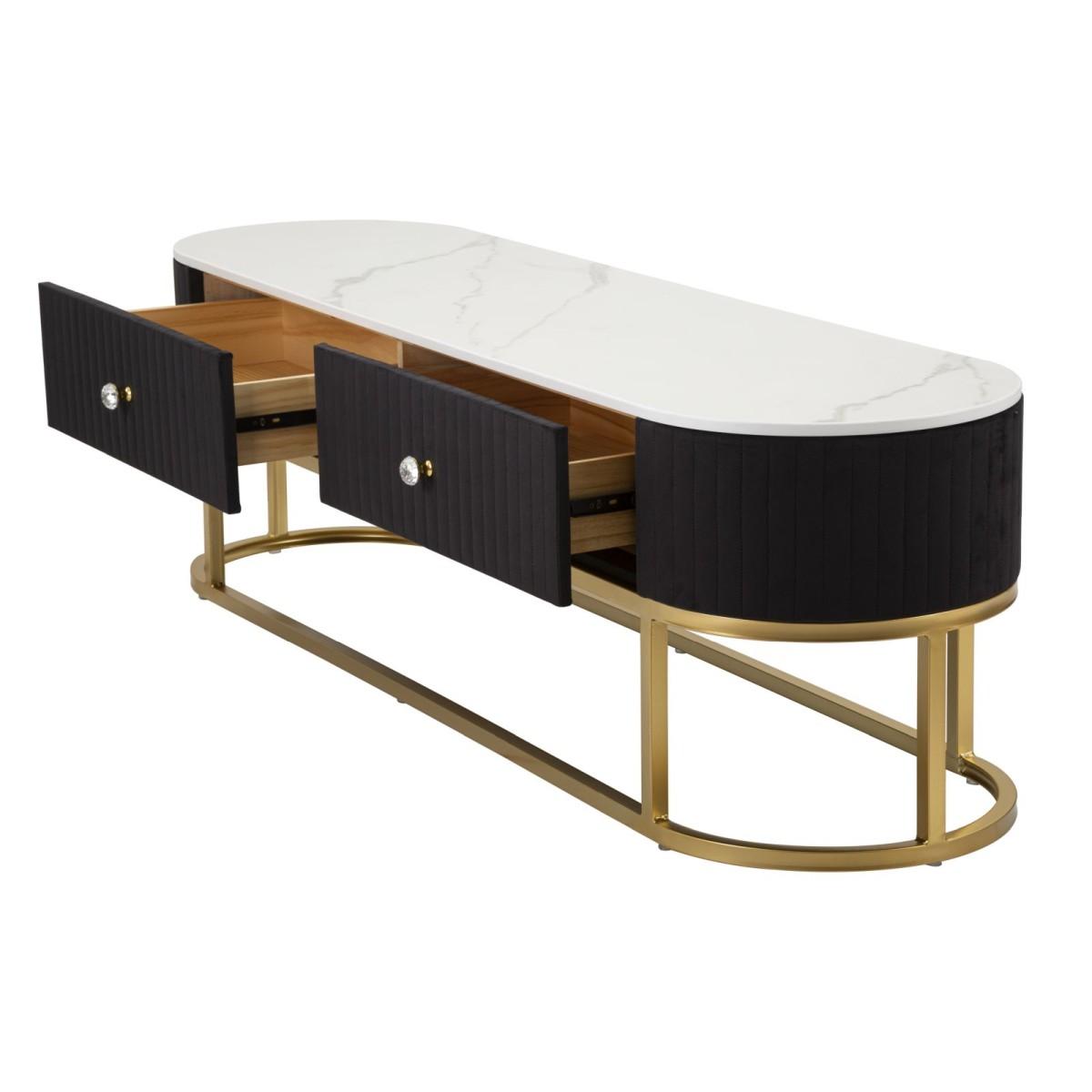 Porta Tv Montpellier Nero cm.150x42x45 | Mauro Ferretti