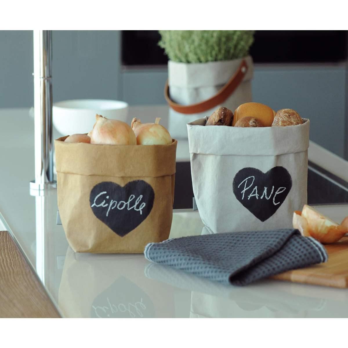 Sacchetto Portaoggetti F Cellulosa con Lavagna Bianco cm.14x15x23 | Dafne