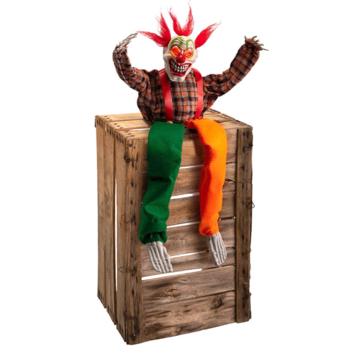 Clown Terrificante Seduto con Luci cm.65