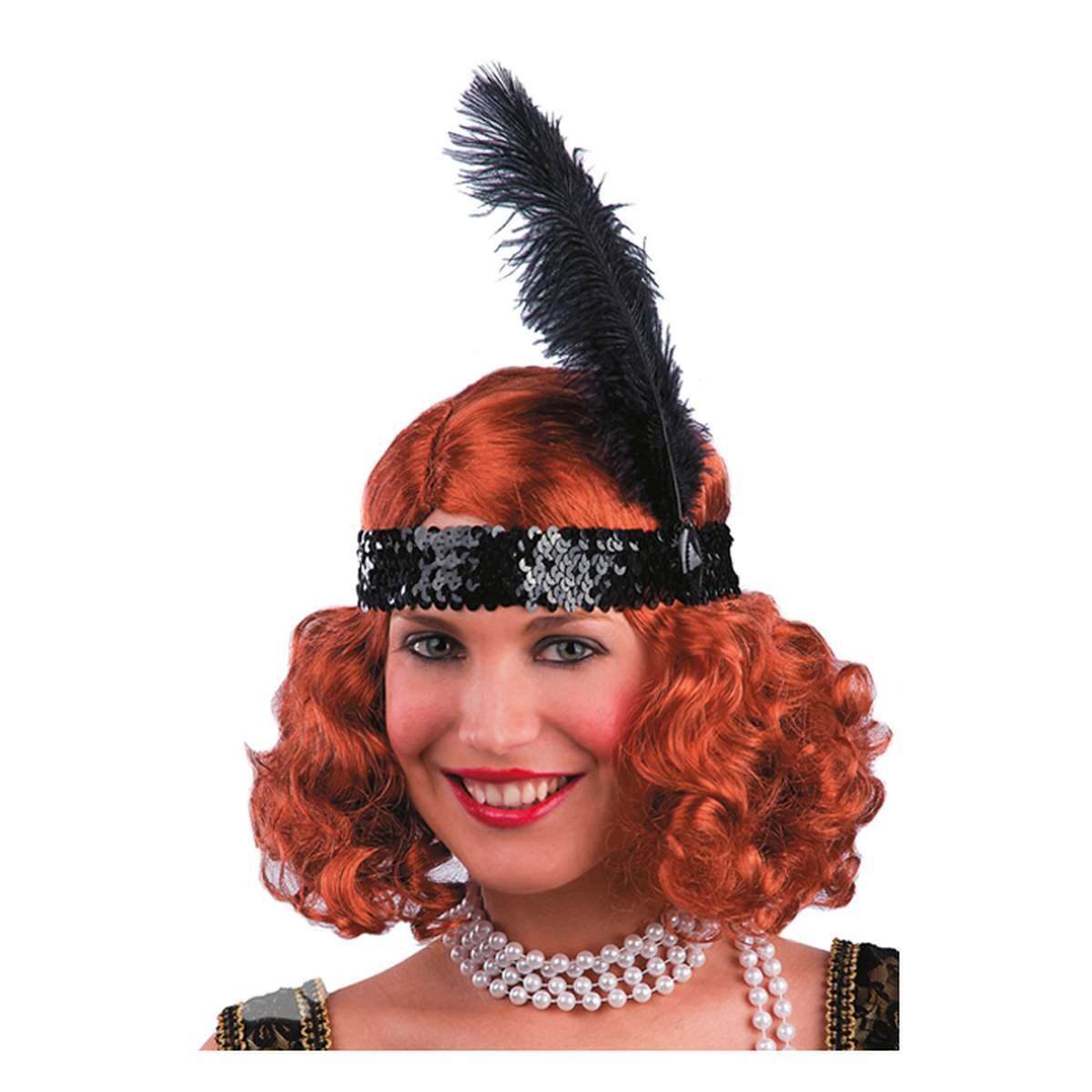 Fascia Capelli Charleston Nera in Paillettes |Carnival Toys
