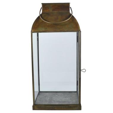 Lanterna Porta Candele Metallo Bronzo Anticato cm.56