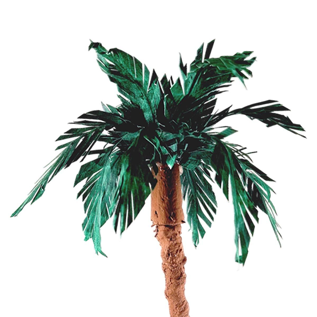 Albero di Palma Verde Innestato in Fusto di Legno H35